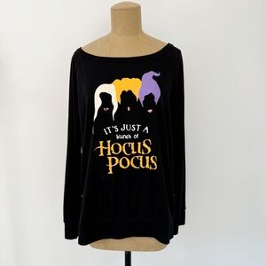 For G and PL Black Hocus Pocus Halloween Witches Long Sleeve Scoop Neck Top XL
